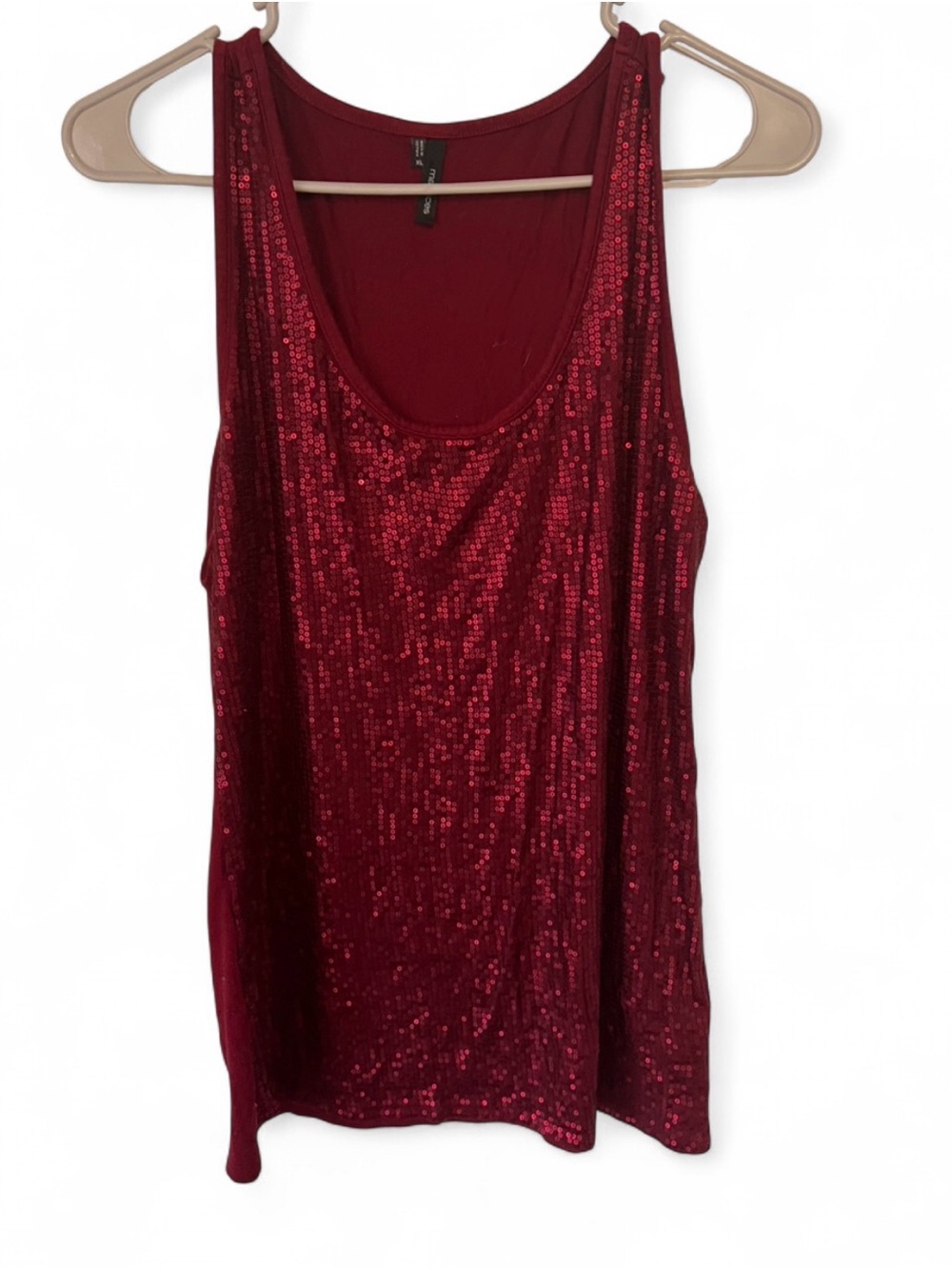 Women's Red Sequin Tank Top - Elegant Evening Wear